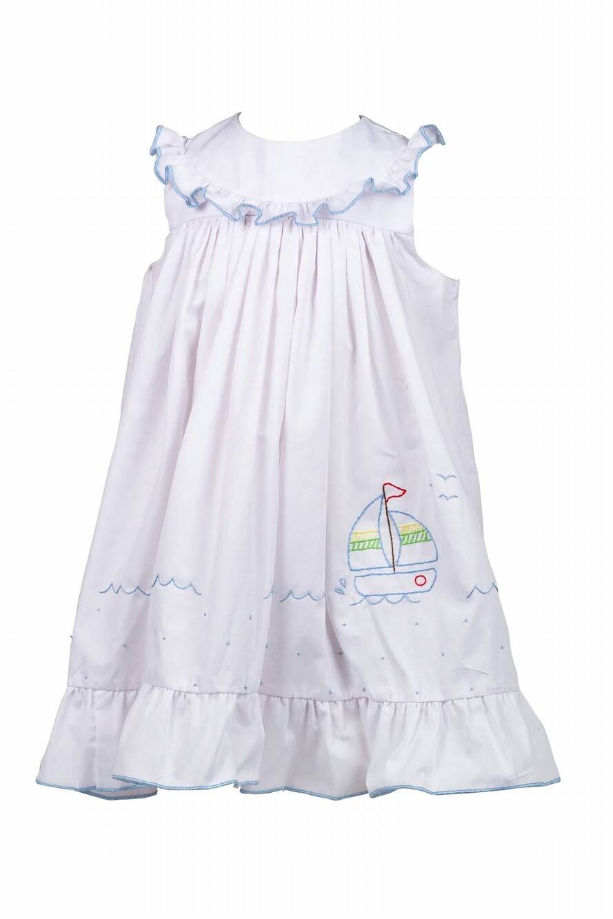 NEW THE PROPER PEONY girl's seashore sleeveless dress in white